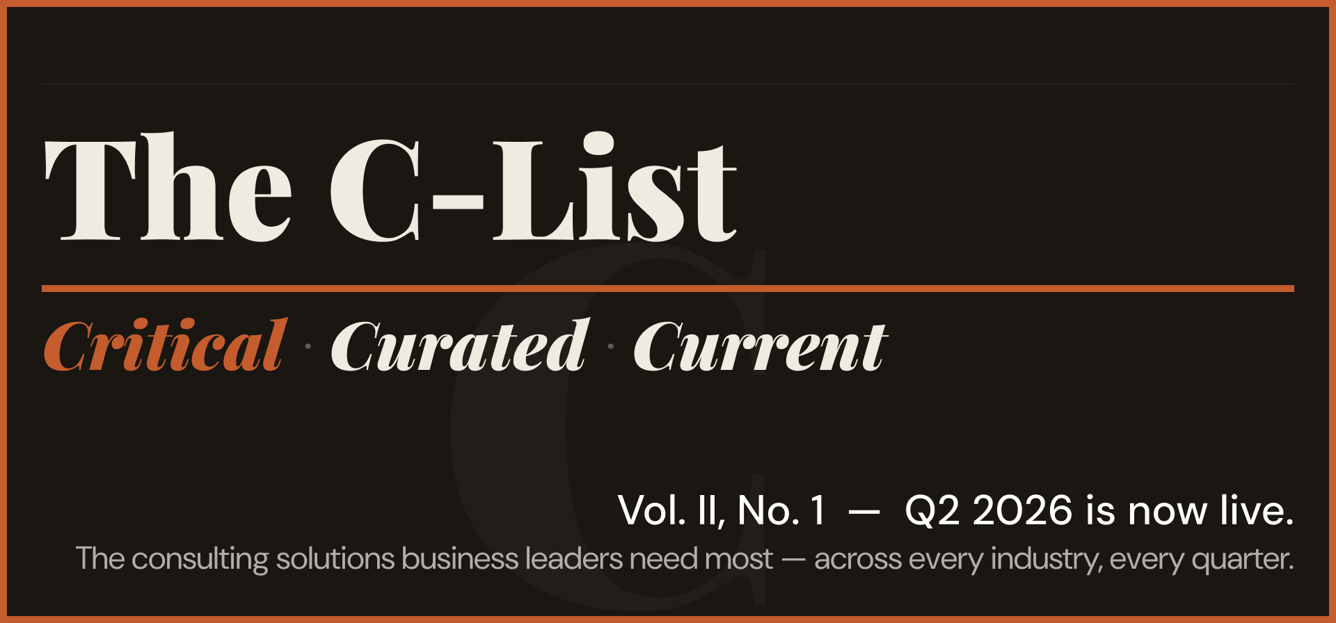 Cansulta announces Move Over, Big 4: Cansulta Unveils The C-List, A Consulting Model That Actually Moves Fast.