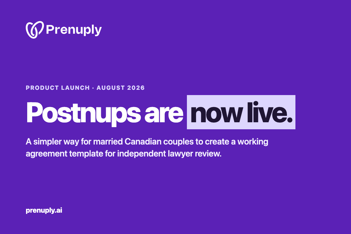 GoodTerms announces Prenuply Launches Postnuptial Agreement Templates for Canadian Couples