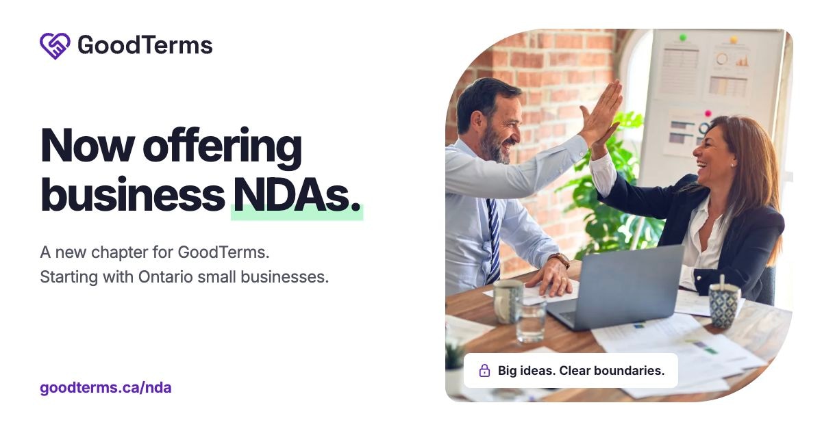 GoodTerms announces GoodTerms Launches Business NDAs, Expanding Into Small-Business Agreements