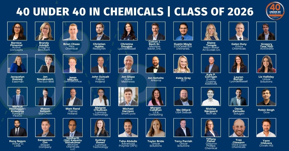 The Chemical Summit Announces the 2026 Class of 40 Under 40 in Chemicals
